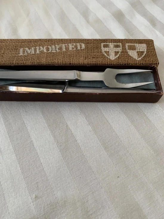 Vintage Stainless Steel Carving Fork and Knife Set - Picture 6 of 7
